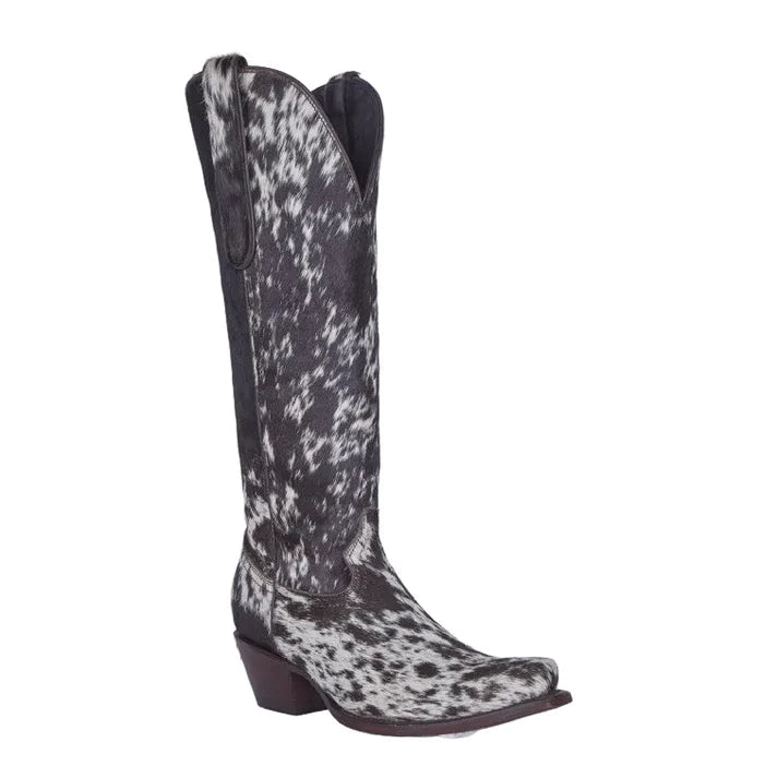 White Diamonds Women's Hair-On Cowhide Tall Snip Toe Cowgirl Boots – Natural - OriginalWestern.com