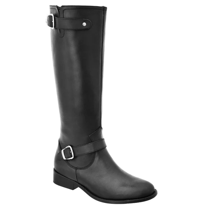 White Diamonds Women's Leather Campera Tall Riding Boots – Black - OriginalWestern.com