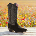White Diamonds Women's Nubuck Snip Toe Cowgirl Boots – Black - OriginalWestern.com