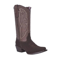 White Diamonds Women's Nubuck Snip Toe Cowgirl Boots – Chocolate - OriginalWestern.com