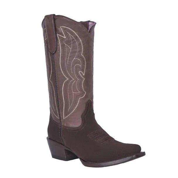 White Diamonds Women's Nubuck Snip Toe Cowgirl Boots – Chocolate - OriginalWestern.com