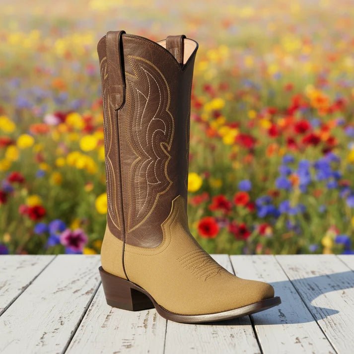 White Diamonds Women's Nubuck Snip Toe Cowgirl Boots – Sand - OriginalWestern.com