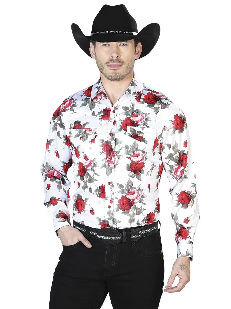 White Roses Casual Long Sleeve Shirt 43935 - OriginalWestern.com