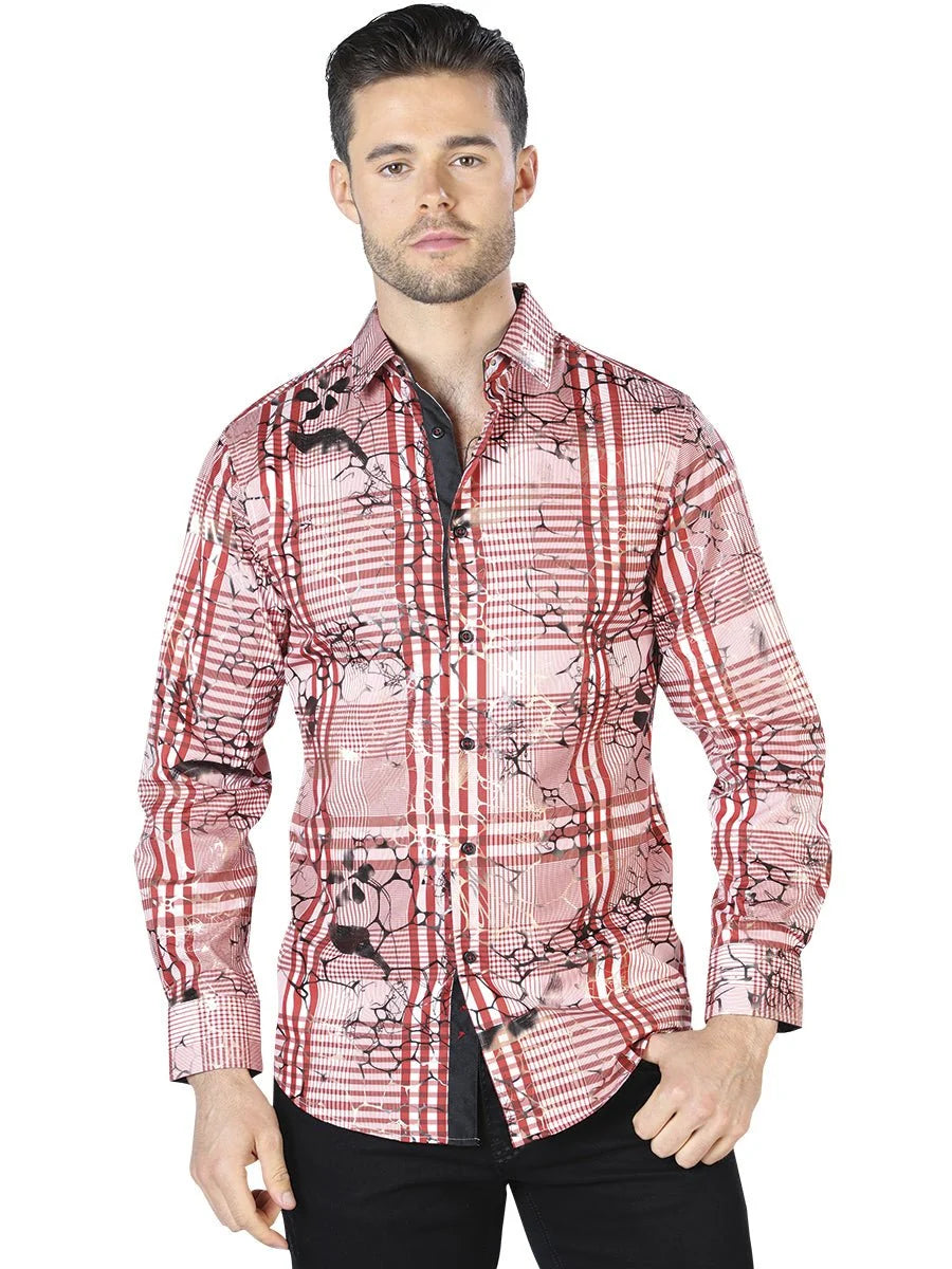 El General - Casual Long Sleeve Shirt- Wine Black 44059