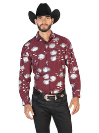 Wine Casual Long Sleeve Shirt 43776 - OriginalWestern.com