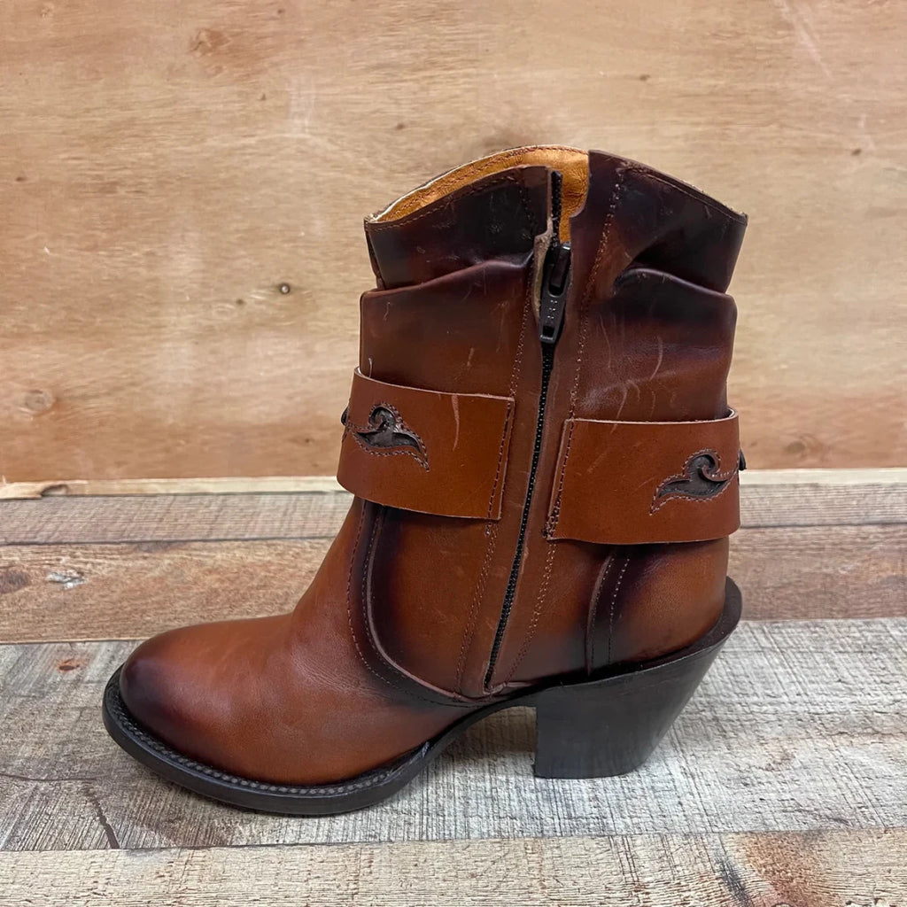Women's Ankle Cowgirl Western Genuine Leather High Heel Boots with Zipper Est. 910 - OriginalWestern.com
