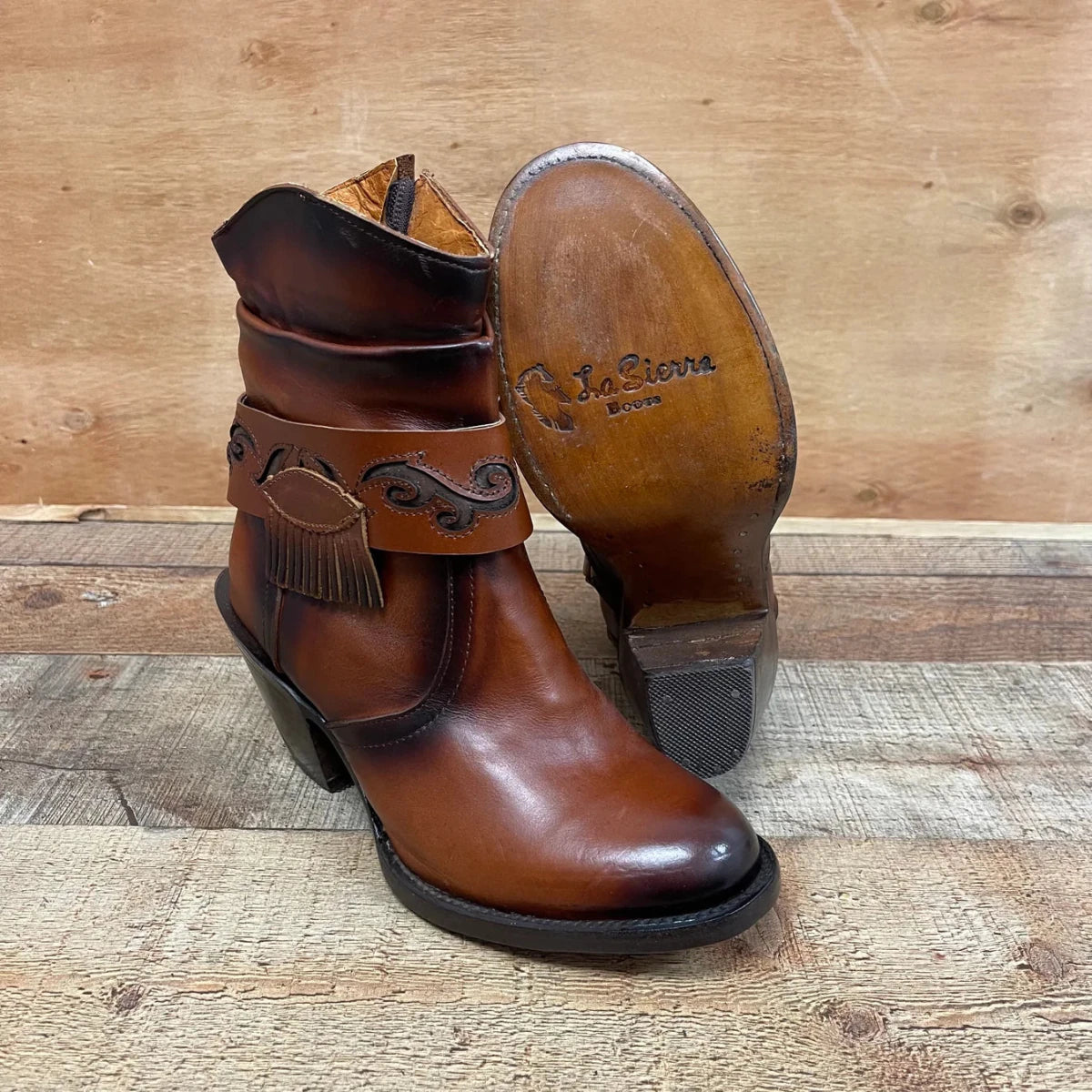Women's Ankle Cowgirl Western Genuine Leather High Heel Boots with Zipper Est. 910 - OriginalWestern.com