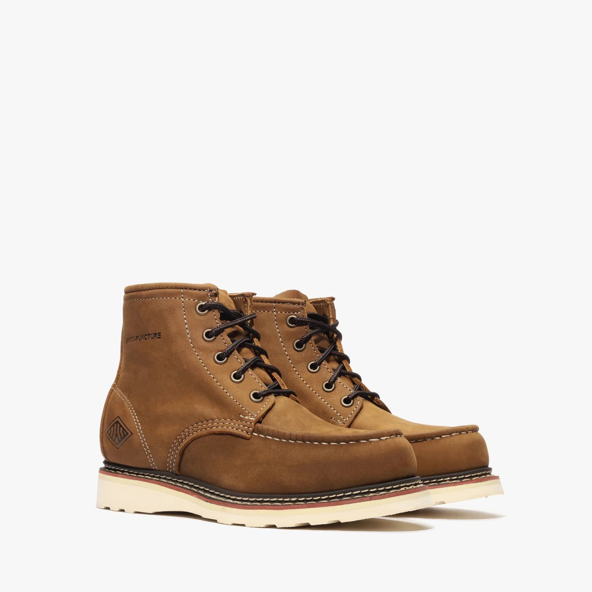 Women's Bonanza Frontier Lite 5” Lace Up Moc Toe Work Boots - Crazy Brown - OriginalWestern.com