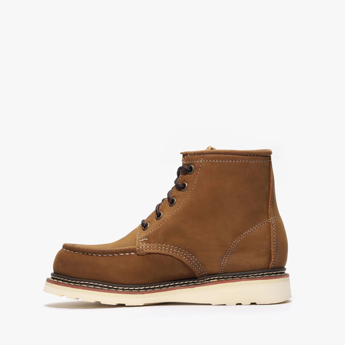 Women's Bonanza Frontier Lite 5” Lace Up Moc Toe Work Boots - Crazy Brown - OriginalWestern.com