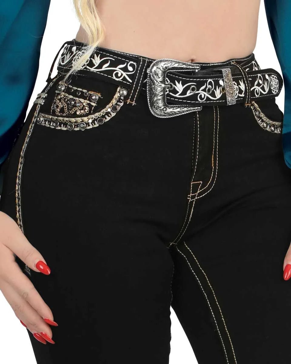Women's Bootcut Denim Western Jeans - Black 776 - OriginalWestern.com