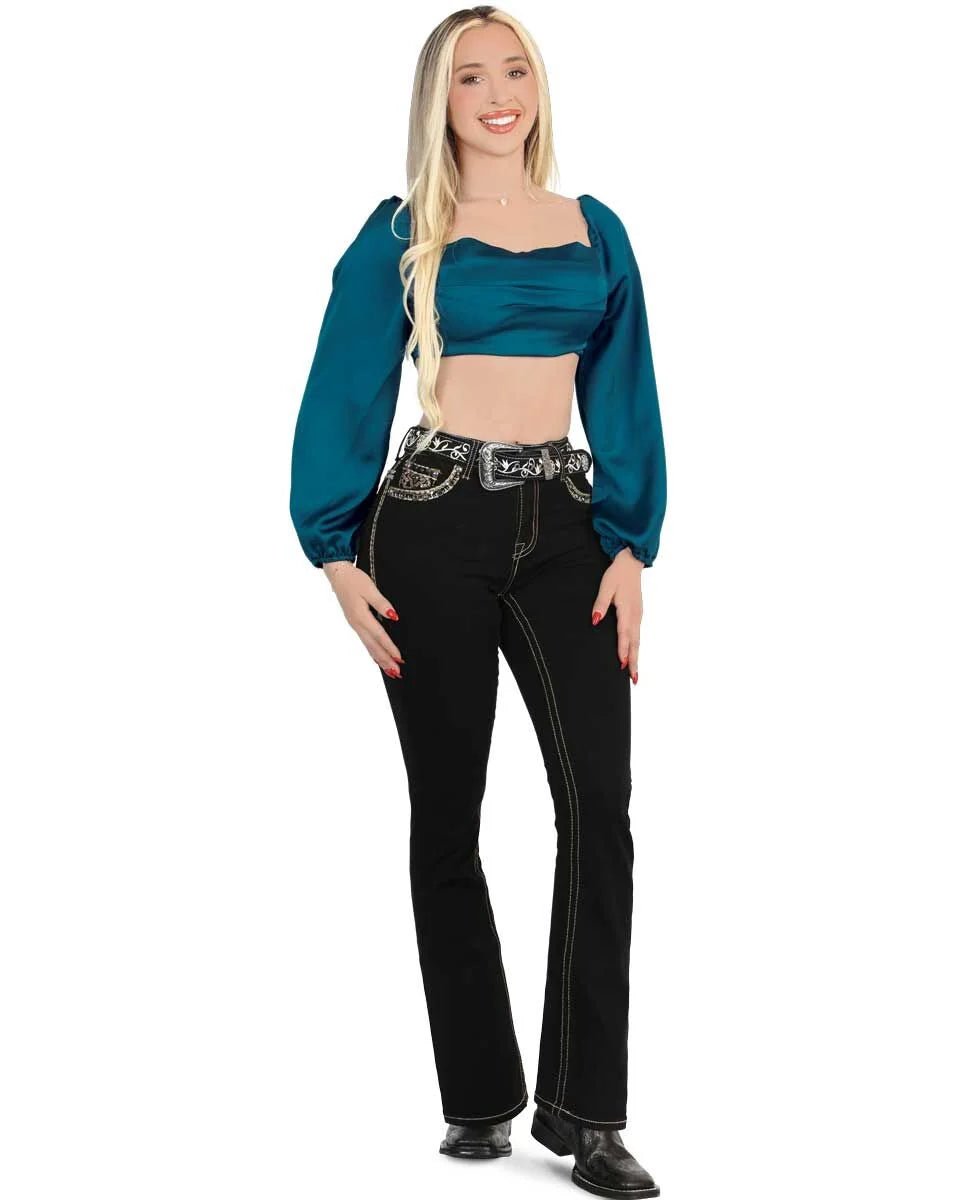 Women's Bootcut Denim Western Jeans - Black 776 - OriginalWestern.com