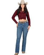 Women's Bootcut Denim Western Jeans - D841-Dark Blue - OriginalWestern.com