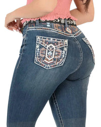 Women's Bootcut Denim Western Jeans - Dark Blue 760 - OriginalWestern.com