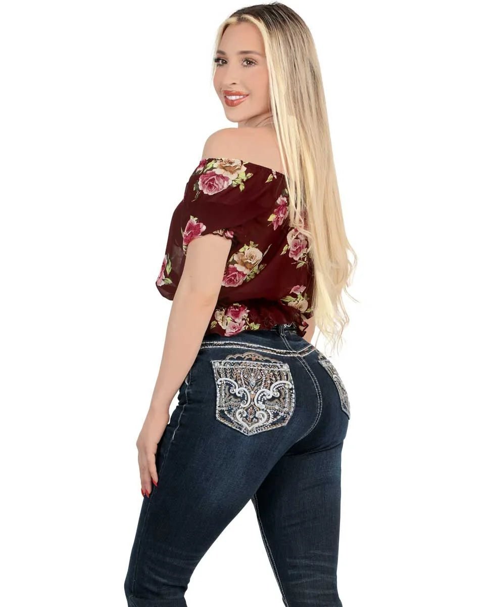 Women's Bootcut Denim Western Jeans - Dark Blue 774 - OriginalWestern.com