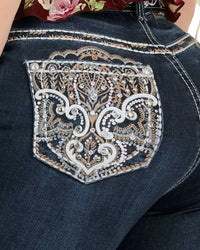 Women's Bootcut Denim Western Jeans - Dark Blue 774 - OriginalWestern.com