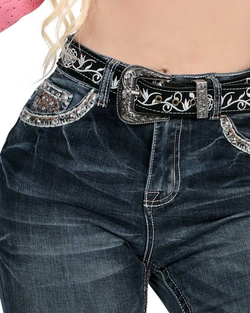 Women's Bootcut Denim Western Jeans - Dark Blue 775 - OriginalWestern.com