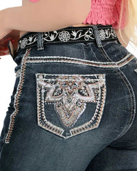 Women's Bootcut Denim Western Jeans - Dark Blue 775 - OriginalWestern.com