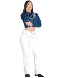 Women's Bootcut Denim Western Jeans - L725-Blanco - OriginalWestern.com