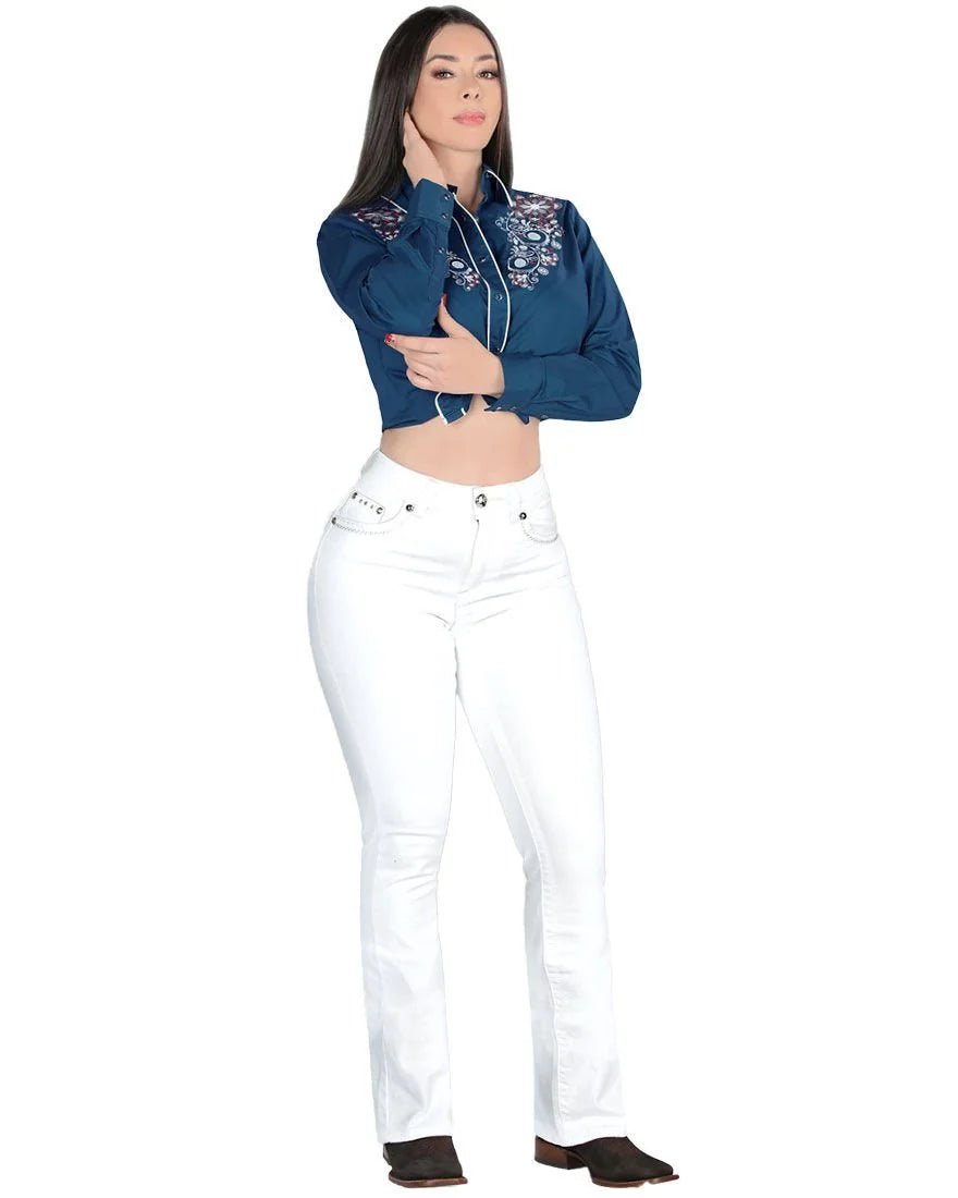 Women's Bootcut Denim Western Jeans - L725-Blanco - OriginalWestern.com