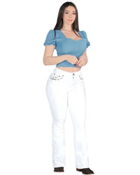 Women's Bootcut Denim Western Jeans - L737-Blanco - OriginalWestern.com