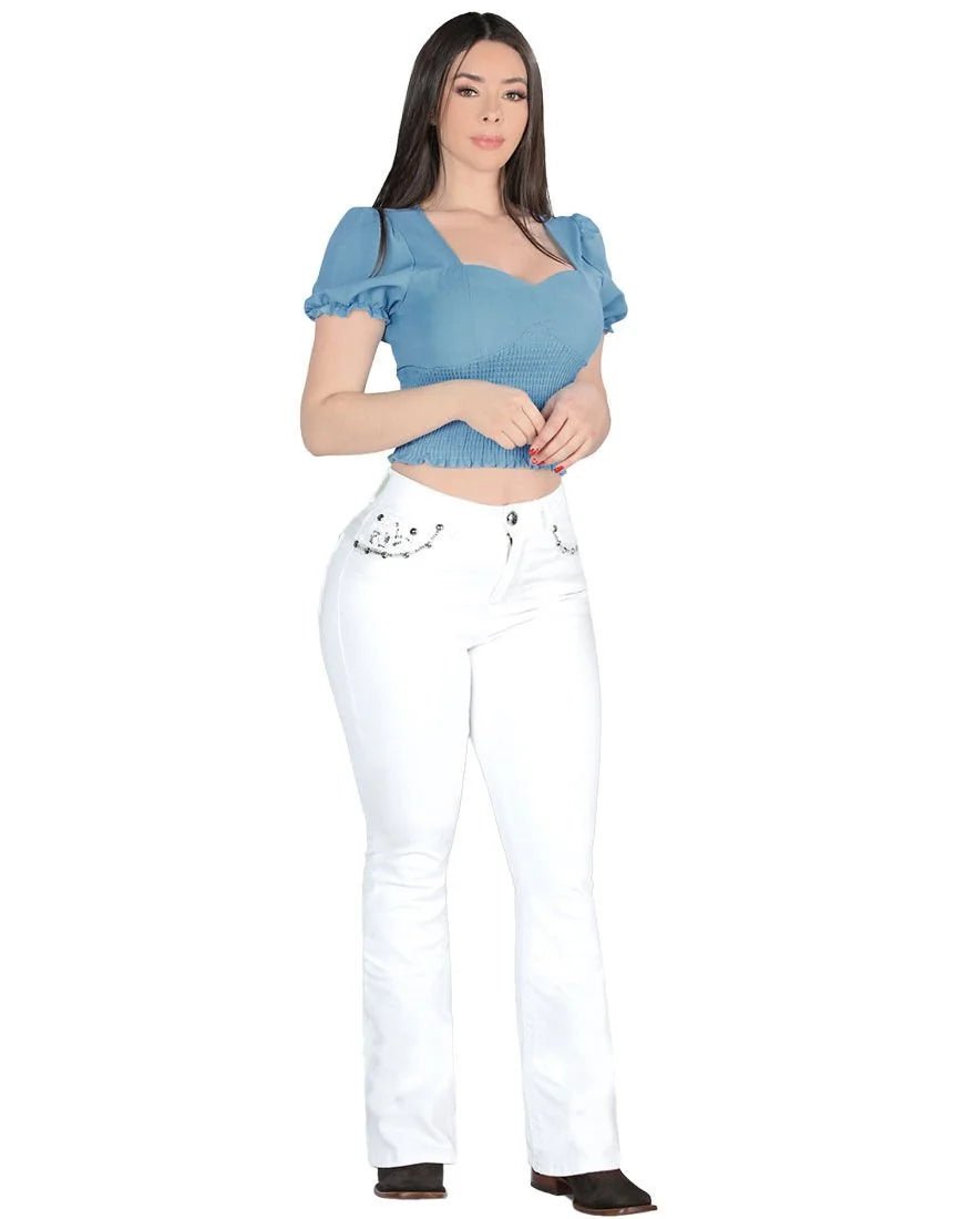 Women's Bootcut Denim Western Jeans - L737-Blanco - OriginalWestern.com