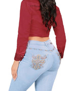 Women's Bootcut Denim Western Jeans - Light Blue 756 - OriginalWestern.com
