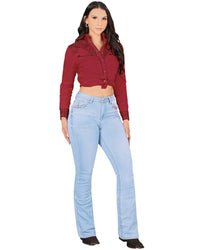 Women's Bootcut Denim Western Jeans - Light Blue 756 - OriginalWestern.com