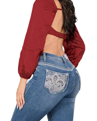 Women's Bootcut Denim Western Jeans - Light Blue 758 - OriginalWestern.com