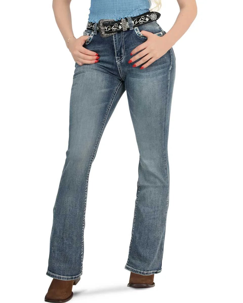 Women's Bootcut Denim Western Jeans - Light Blue 770 - OriginalWestern.com