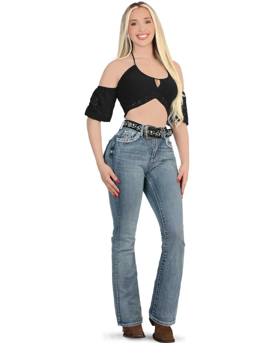 Women's Bootcut Denim Western Jeans - Light Blue 772 - OriginalWestern.com