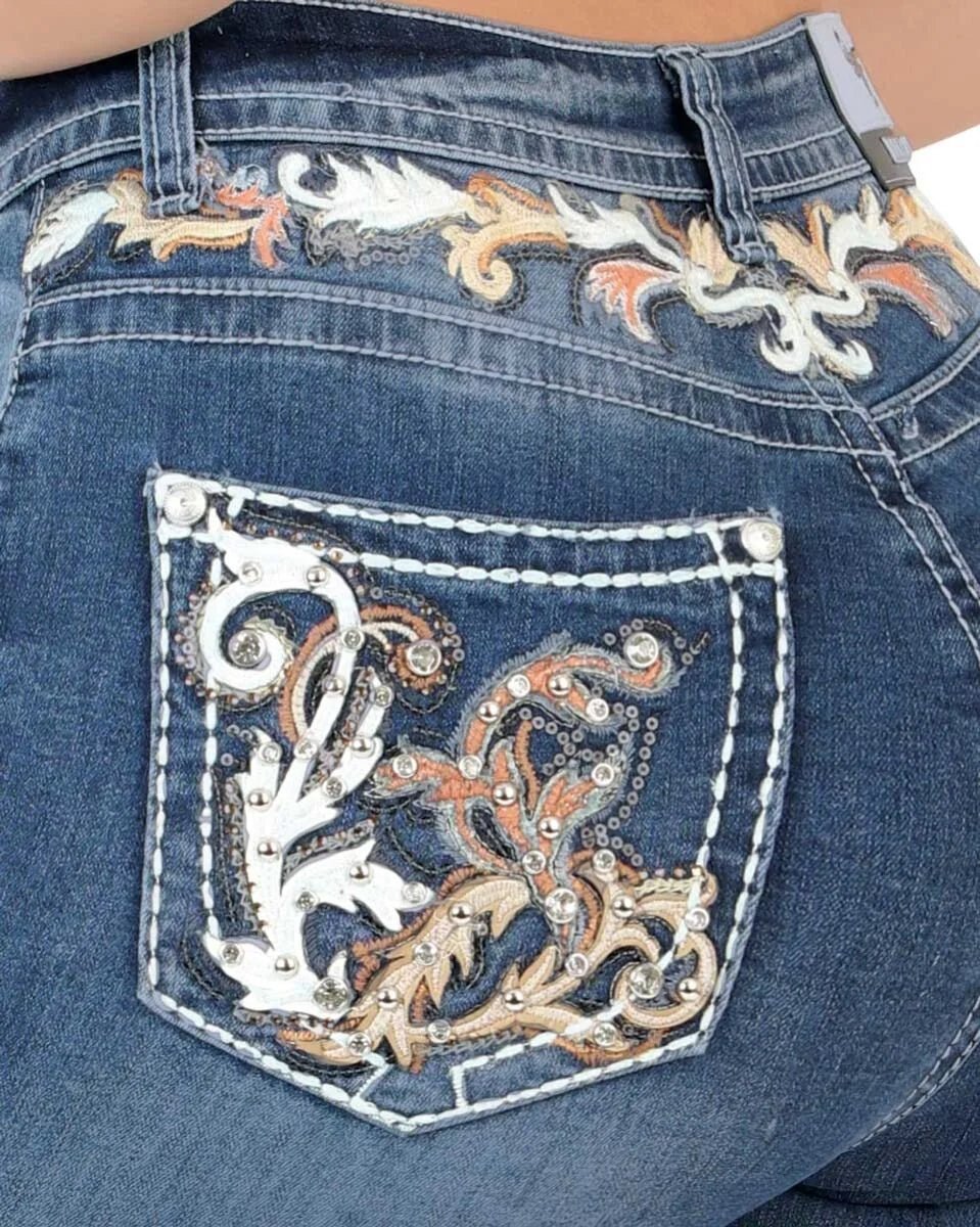 Women's Bootcut Denim Western Jeans - Medium Blue 762 - OriginalWestern.com