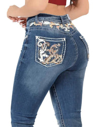 Women's Bootcut Denim Western Jeans - Medium Blue 762 - OriginalWestern.com