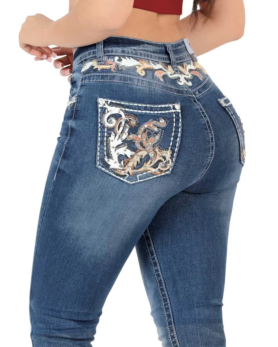 Women's Bootcut Denim Western Jeans - Medium Blue 762 - OriginalWestern.com
