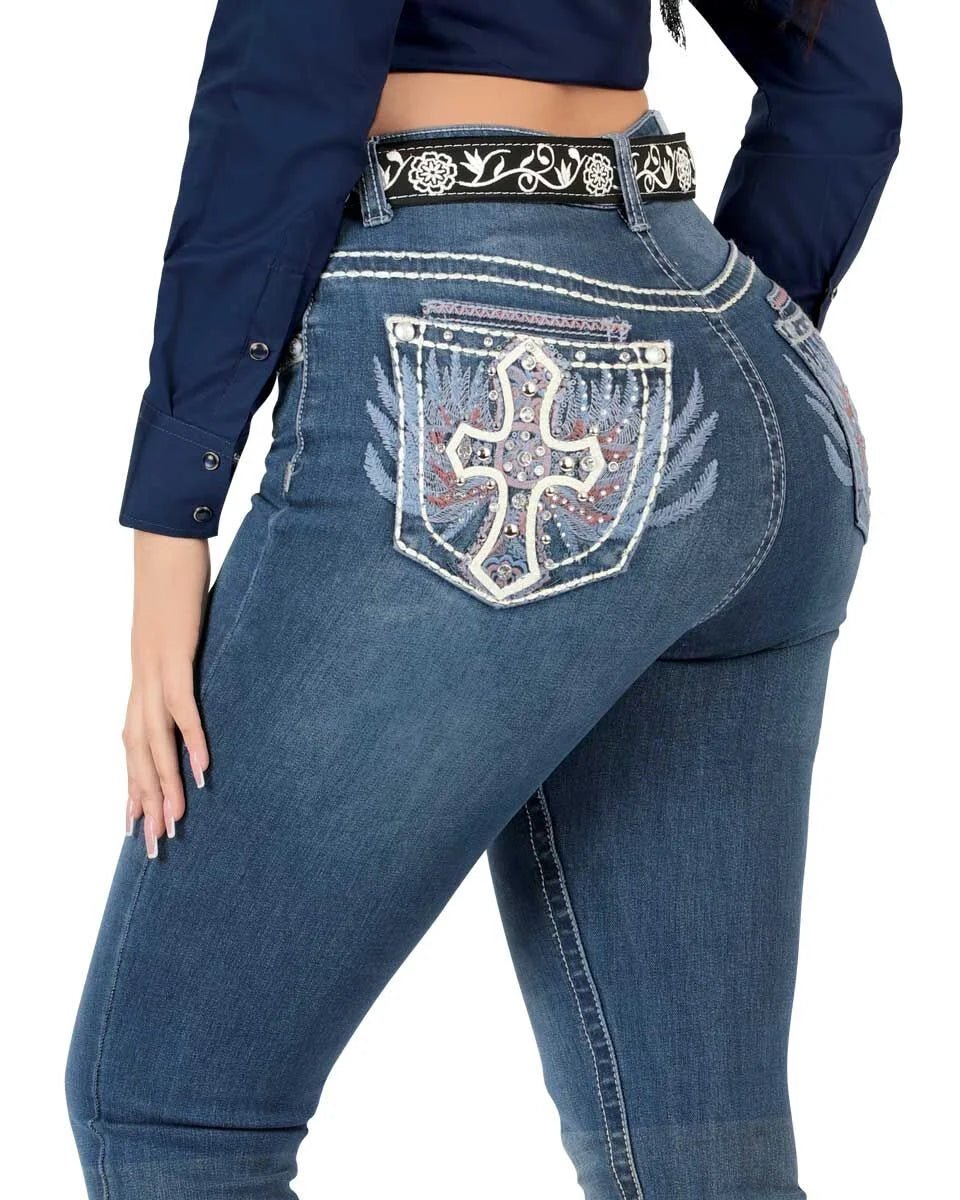 Women's Bootcut Denim Western Jeans - Medium Blue 764 - OriginalWestern.com