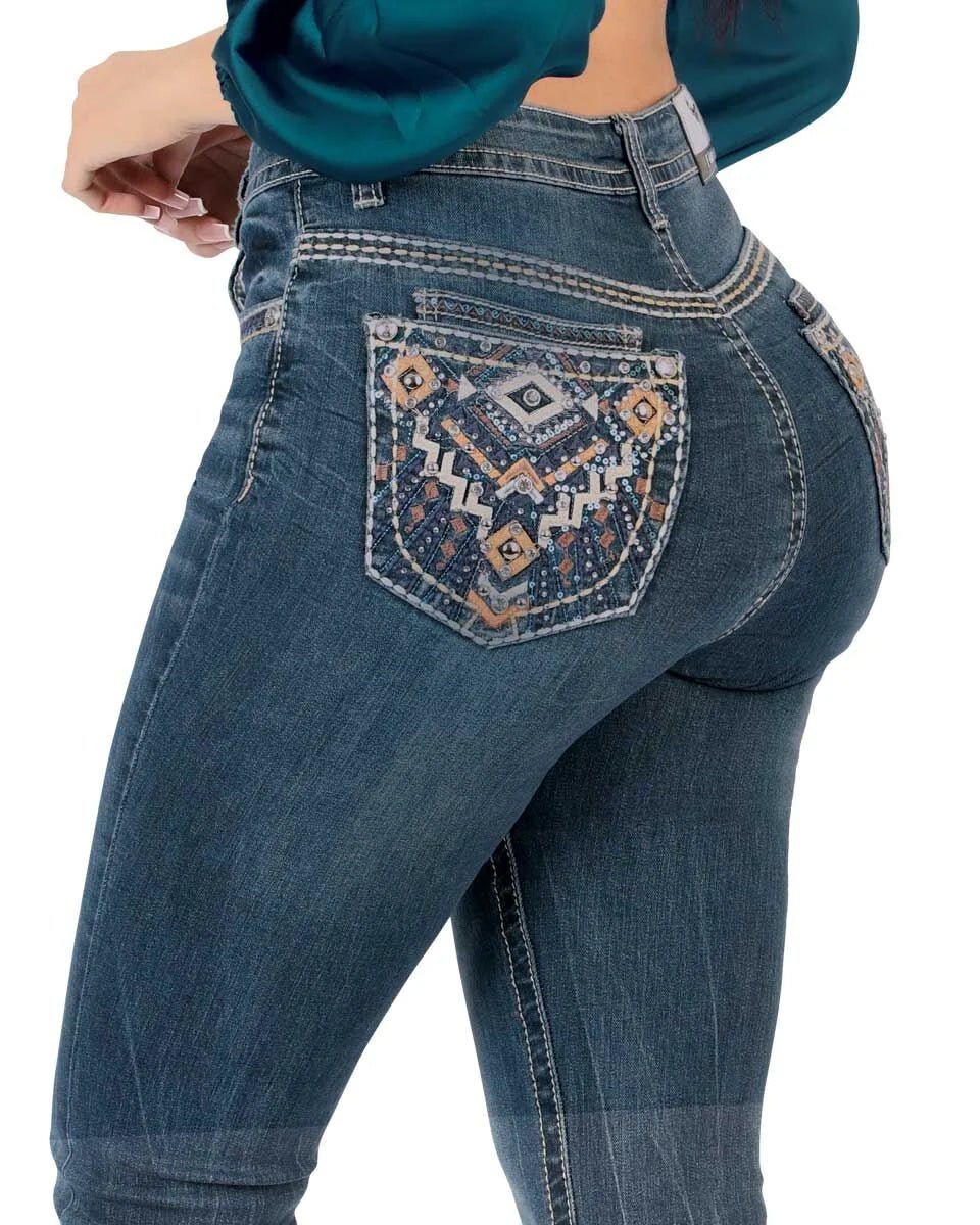 Women's Bootcut Denim Western Jeans - Medium Blue 766 - OriginalWestern.com