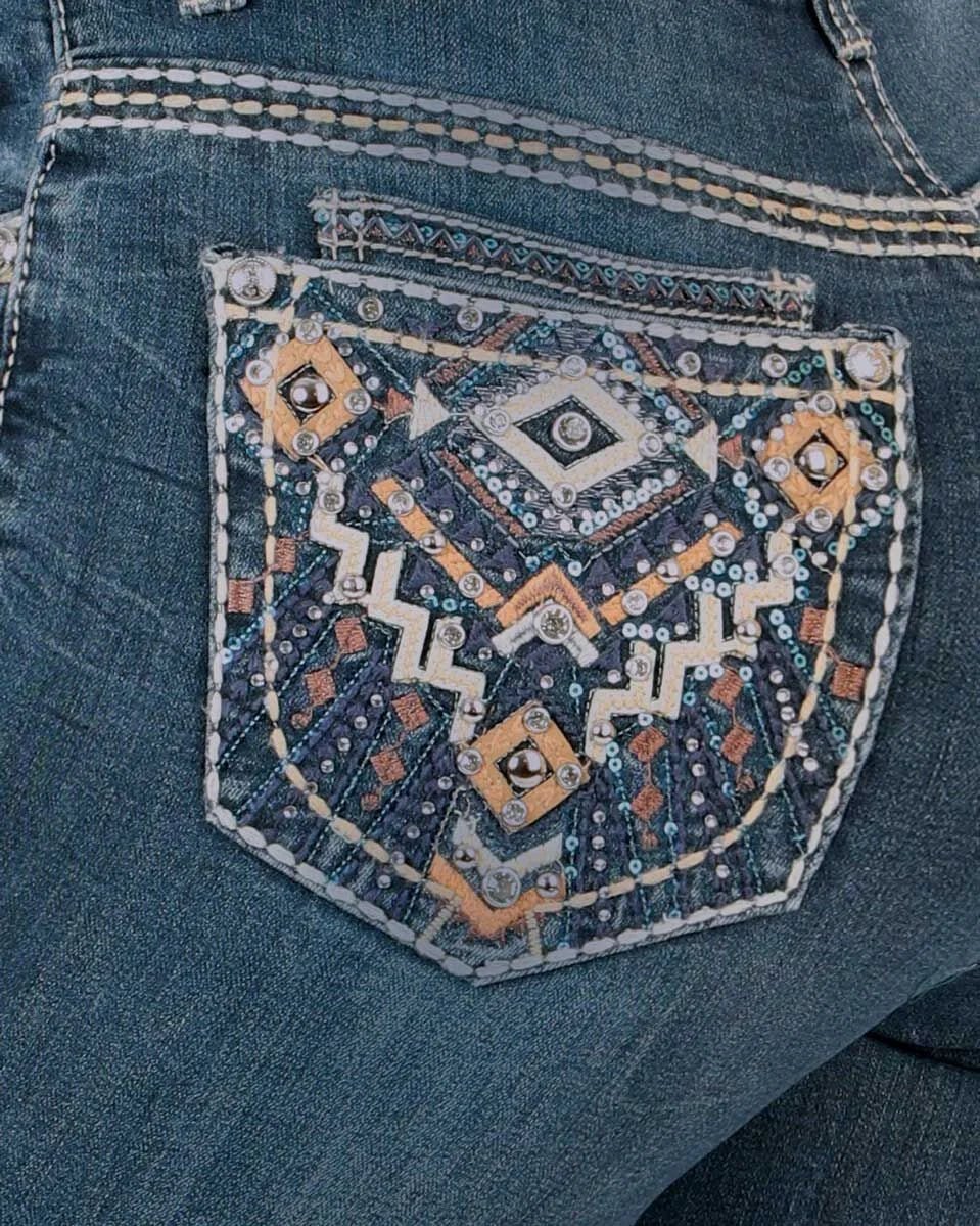 Women's Bootcut Denim Western Jeans - Medium Blue 766 - OriginalWestern.com