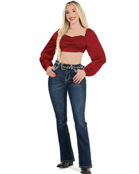 Women's Bootcut Denim Western Jeans - Medium Blue 768 - OriginalWestern.com