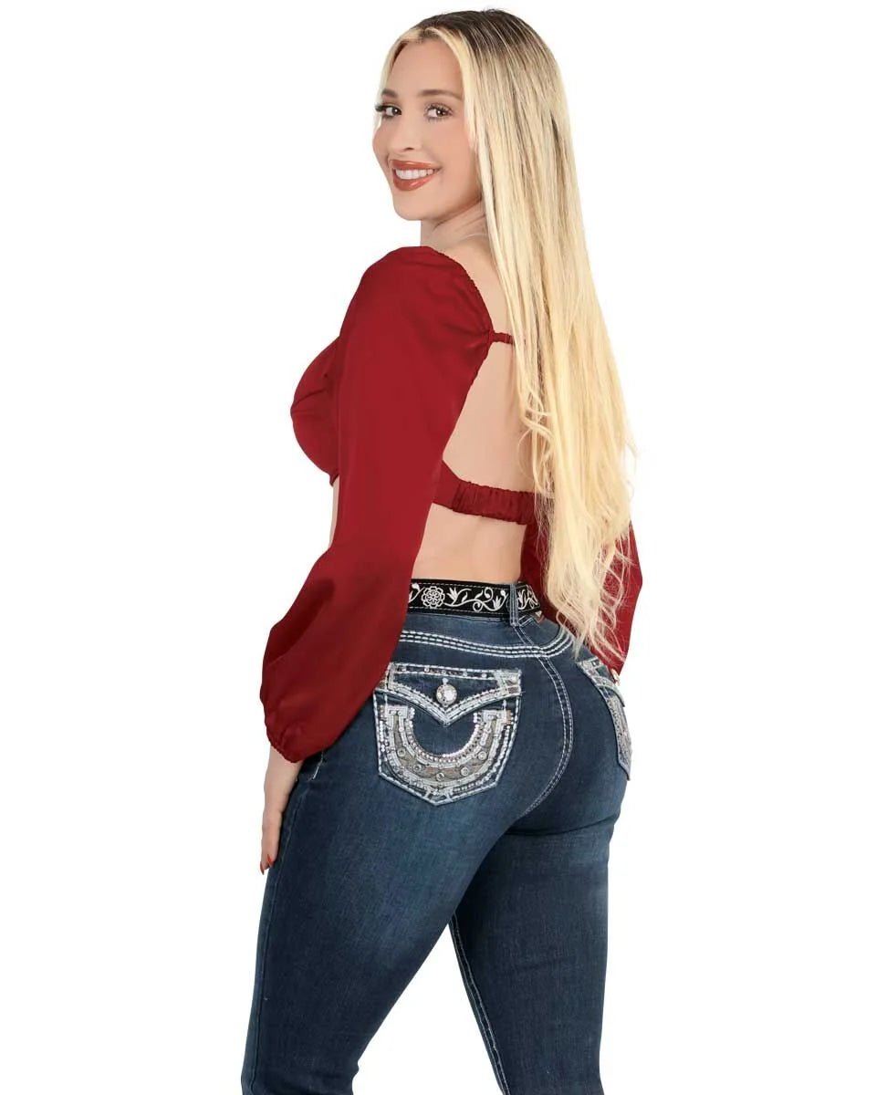 Women's Bootcut Denim Western Jeans - Medium Blue 768 - OriginalWestern.com