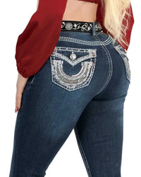 Women's Bootcut Denim Western Jeans - Medium Blue 768 - OriginalWestern.com