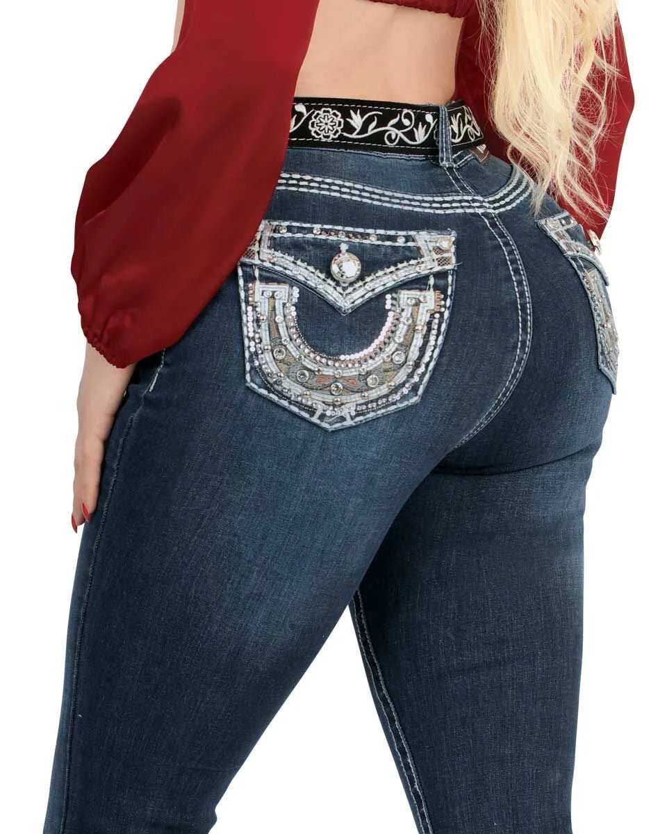 Women's Bootcut Denim Western Jeans - Medium Blue 768 - OriginalWestern.com