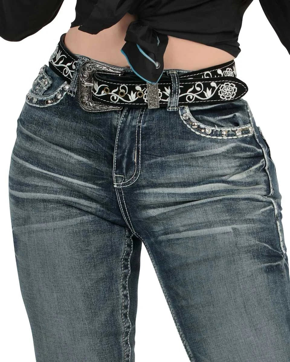 Women's Bootcut Denim Western Jeans - Medium Blue 769 - OriginalWestern.com