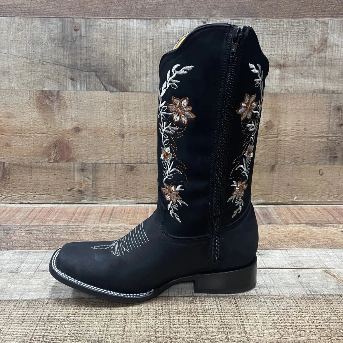 Women's Genuine Leather Cowgirl Boots Crazy Est. 252 Black - OriginalWestern.com