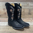Women's Genuine Leather Cowgirl Boots Crazy Est. 252 Black - OriginalWestern.com