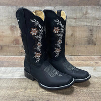 Women's Genuine Leather Cowgirl Boots Crazy Est. 252 Black - OriginalWestern.com