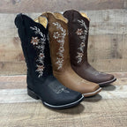 Women's Genuine Leather Cowgirl Boots Crazy Est. 252 Black - OriginalWestern.com