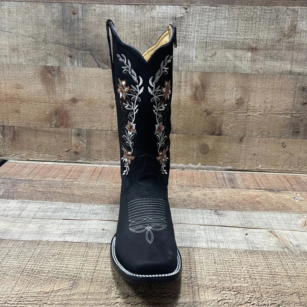 Women's Genuine Leather Cowgirl Boots Crazy Est. 252 Black - OriginalWestern.com