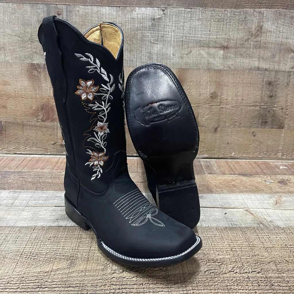 Women's Genuine Leather Cowgirl Boots Crazy Est. 252 Black - OriginalWestern.com