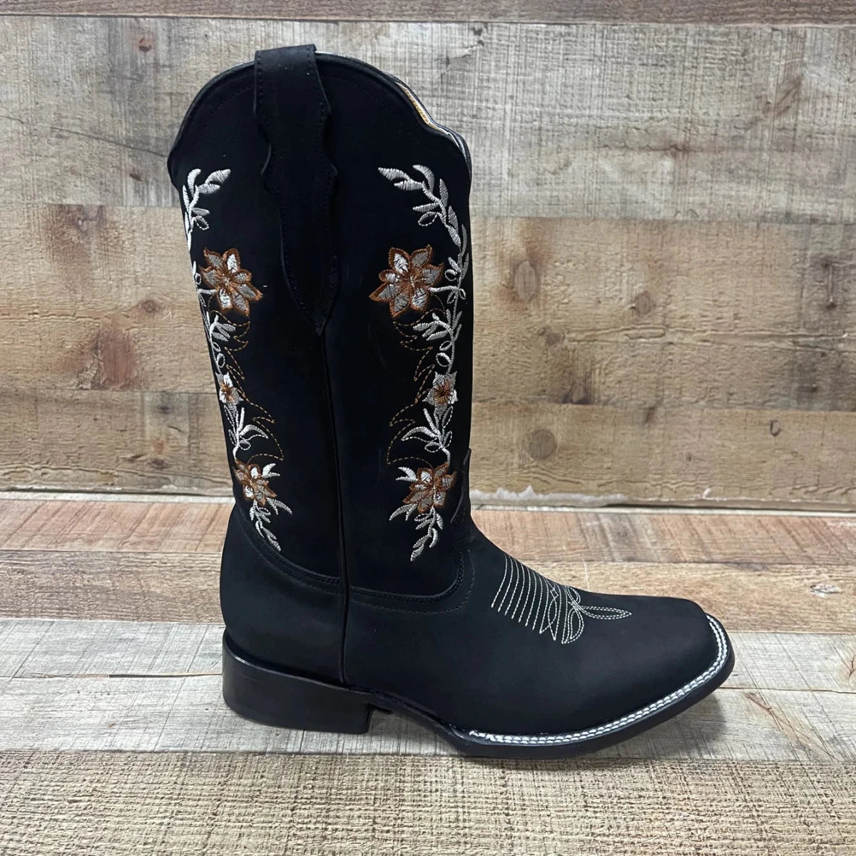 Women's Genuine Leather Cowgirl Boots Crazy Est. 252 Black - OriginalWestern.com