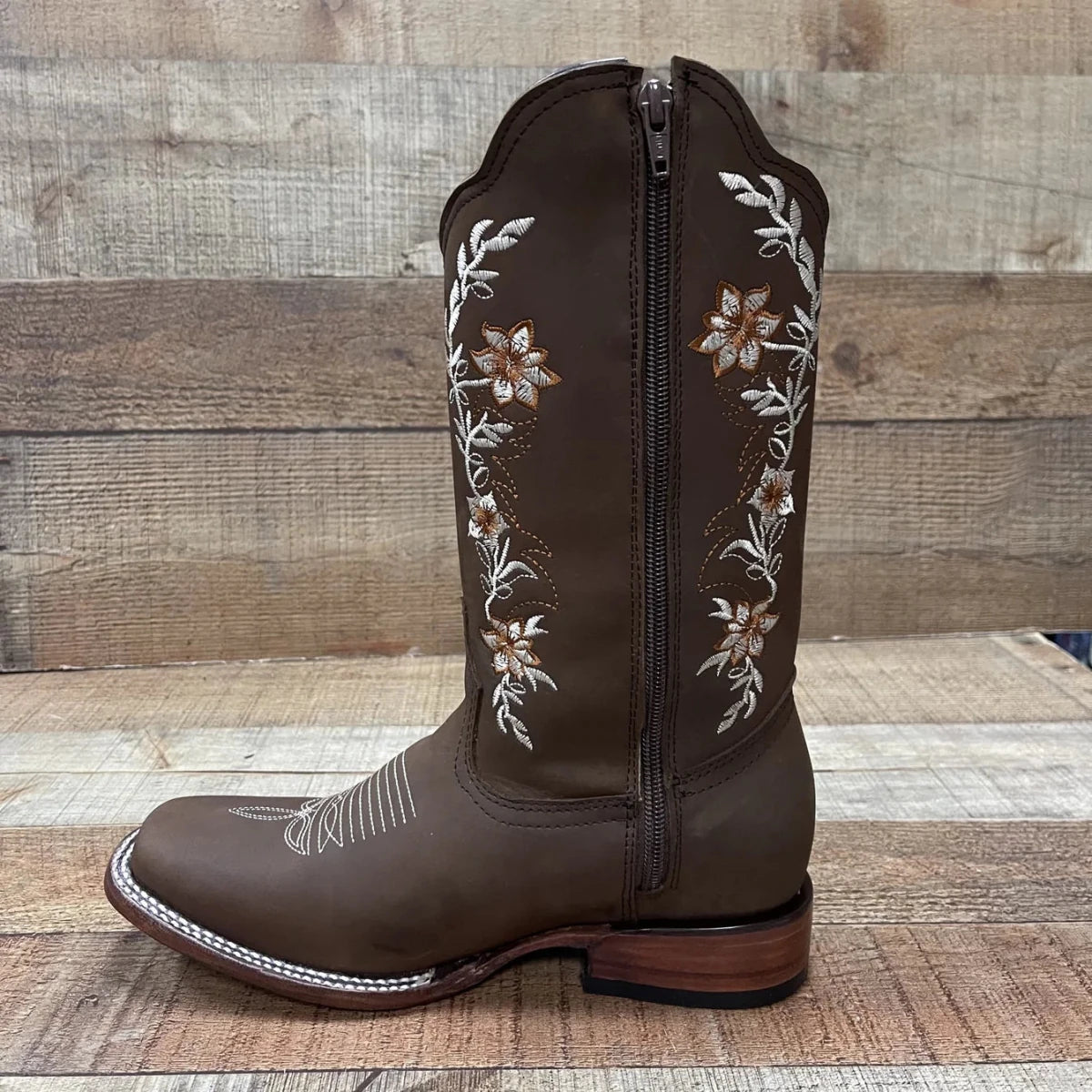 Women's Genuine Leather Cowgirl Boots Crazy Est. 252 Brown - OriginalWestern.com