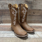 Women's Genuine Leather Cowgirl Boots Crazy Est. 252 Tan - OriginalWestern.com